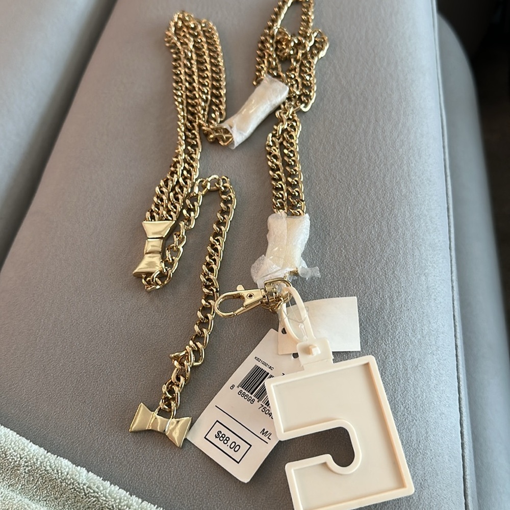 Kate Spade Double Gold Tone Chain Bow Belt